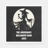 ハロウィーンウィッチワインファミリー名カスタム スタンダードランチョンナプキン (正面)