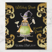 ハロウィーンウィッチワインボトルラベル ワインラベル (シングルラベル)