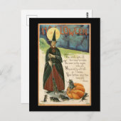 ハロウィーンウィッチヴィンテージ ポストカード (正面/裏面)