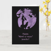 ハロウィーンウィッチ名前をカスタムするフロント カード (黄色い花)