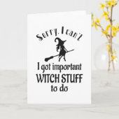 ハロウィーンウィッチ女性おもしろい諺ギフト カード (黄色い花)