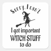 ハロウィーンウィッチ女性おもしろい諺ギフト スクエアシール (正面)
