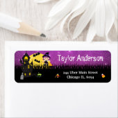 ハロウィーンウィッチ幽霊のよく出るハウスパープル ラベル (インサイチュ)