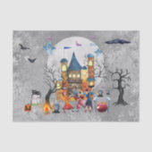 ハロウィーンウィッチ幽霊のよく出るパーティーハウスウォーターカラー 薄葉紙 (正面)