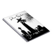 ハロウィーンウィッチ白黒スパイラルノートブック ノートブック (右側)