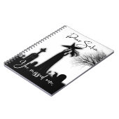 ハロウィーンウィッチ白黒スパイラルノートブック ノートブック (左側)