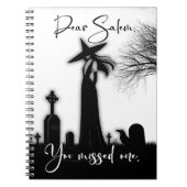 ハロウィーンウィッチ白黒スパイラルノートブック ノートブック (正面)