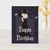 ハロウィーンウィッチ秋シーズンハッピーバースデーカード カード (黄色い花)