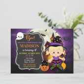 ハロウィーンウィッチ誕生日招待状 招待状 (スタンド正面)