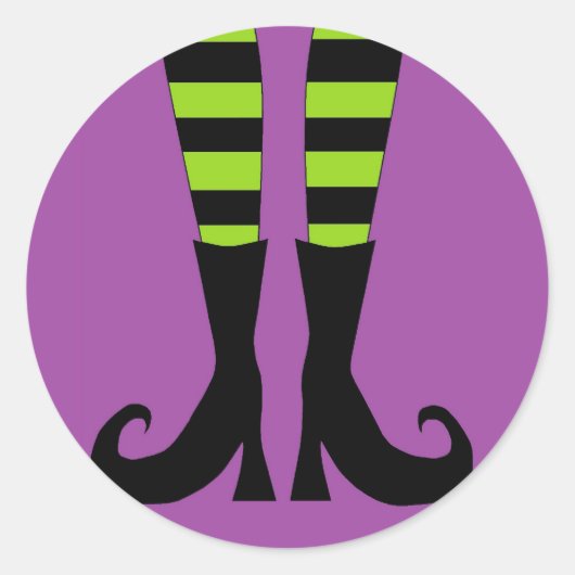 ハロウィーンウィッチ足 ラウンドシール (正面)