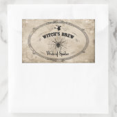 ハロウィーンウィッチ醸造原料 – スパイダーのくもの巣 長方形シール (バッグ)