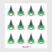 ハロウィーンウィッチ顔おもしろい笑顔ハッピー漫画 シール (シート)