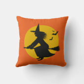 ハロウィーンウィッチ飛んでいる装飾用クッション クッション (裏面)