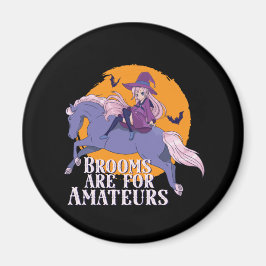 ハロウィーンウィッチ馬好きかわいいアニメガール マグネット