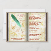 ハロウィーンウィッチ魔法スペルブックアイボールパーティー 招待状 (裏面)