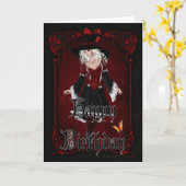 ハロウィーンウィッチ10月ハッピーバースデーカード カード (黄色い花)