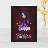 ハロウィーンウィッチ7十月ハッピーバースデーカード カード (黄色い花)