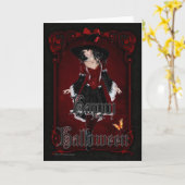 ハロウィーンウィッチ8ハッピーハローウィンカード カード (黄色い花)