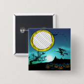 ハロウィーンウィッチ、ジャック・オランタン、フォトフレーム 缶バッジ (正面&裏面)