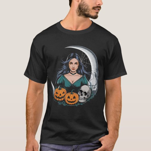 ハロウィーンウィッチ – リアルTシャツ Tシャツ (正面)
