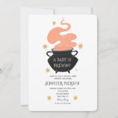 ハロウィーンウィッチAベビーが赤ちゃんシャワーを醸造している 招待状 (正面)