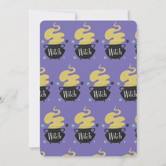 ハロウィーンウィッチAベビーが赤ちゃんシャワーを醸造している 招待状 (裏面)