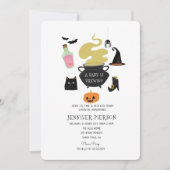 ハロウィーンウィッチAベビーが赤ちゃんシャワーを醸造している 招待状 (正面)