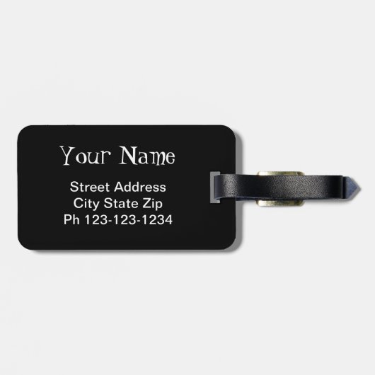 ハロウィーンウィムシー踊りスケルトン紫トップハット ラゲッジタグ (裏面横)