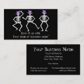 ハロウィーンウィムシー踊りスケルトン紫トップハット 名刺 (正面/裏面)