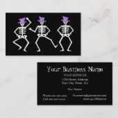 ハロウィーンウィムシー踊りスケルトン紫トップハット 名刺 (正面/裏面)