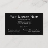 ハロウィーンウィムシー踊りスケルトン紫トップハット 名刺 (裏面)