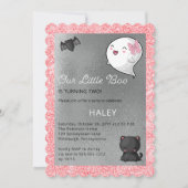ハロウィーンウィーズリトルブー幽霊ガール2nd誕生日 招待状 (正面)