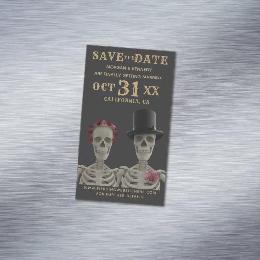 ハロウィーンウェディング日付磁気カードを保存 マグネット名刺 (インサイチュ)