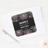 ハロウィーンウェブ&スパイダズパターンキャンドルビズ スクエアシール (封筒)