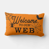 ハロウィーンウェルカムトゥーザーズくもの巣木材装飾用クッション ランバークッション (裏面)