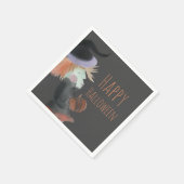 ハロウィーンウォーターカラーウィッチカボチャ スタンダードカクテルナプキン (角)