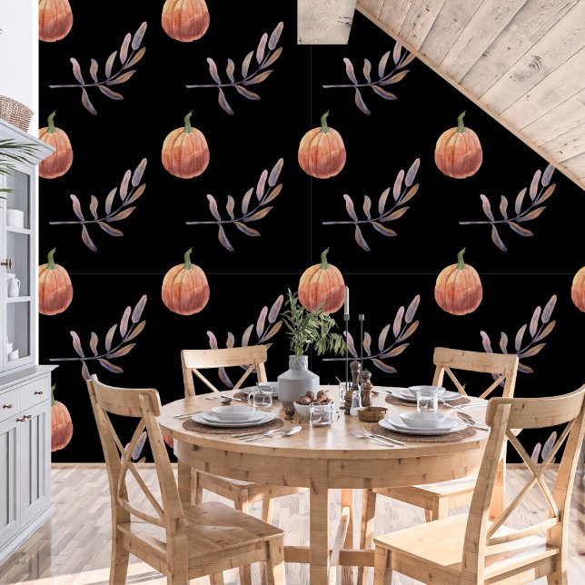 ハロウィーンウォーターカラーカボチャ離れと 壁紙 (クリエイターアップロード済み)