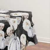 ハロウィーンウォーターカラーカボンプキンススカル白黒 テーブルクロス (インサイチュ)