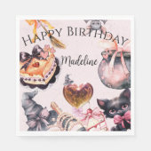 ハロウィーンウォーターカラーコケット誕生日パーティー スタンダードランチョンナプキン (正面)