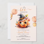 ハロウィーンウォーターカラーパンプキンリトルブーベビーショウ 招待状 (正面)