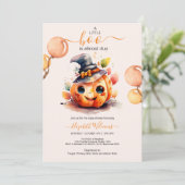 ハロウィーンウォーターカラーパンプキンリトルブーベビーショウ 招待状 (スタンド正面)