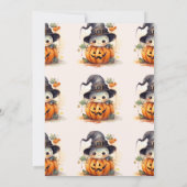 ハロウィーンウォーターカラーパンプキンリトルブーベビーショウ 招待状 (裏面)