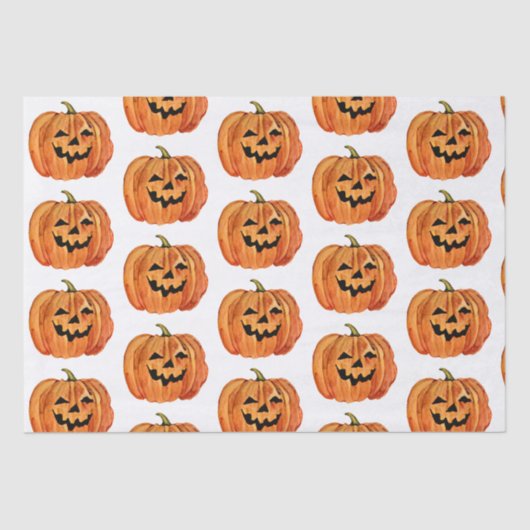 ハロウィーンウォーターカラーパンプキン 薄葉紙 (正面)