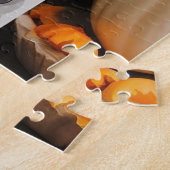 ハロウィーンウォールアート:ブラックハット&オレンジを持つ女性 ジグソーパズル (側面)