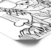 ハロウィーンウルフ棒つきキャンデーカラーリングページアートポスター ポスター (角)