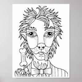 ハロウィーンウルフ棒つきキャンデーカラーリングページアートポスター ポスター