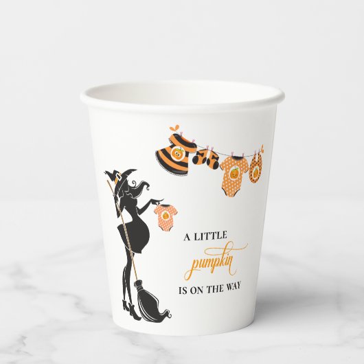ハロウィーンエイトウィッチカボチャ赤ちゃんシャワー 紙コップ (裏面)