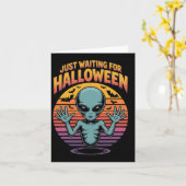 ハロウィーンエイリアンの雰囲気 カード (黄色い花)