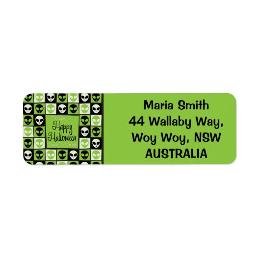 ハロウィーンエイリアンモザイク ラベル (正面)