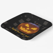 ハロウィーンエビルパンプキン最後の食事オレンジブラックグレー ペーパープレート (傾斜あり)